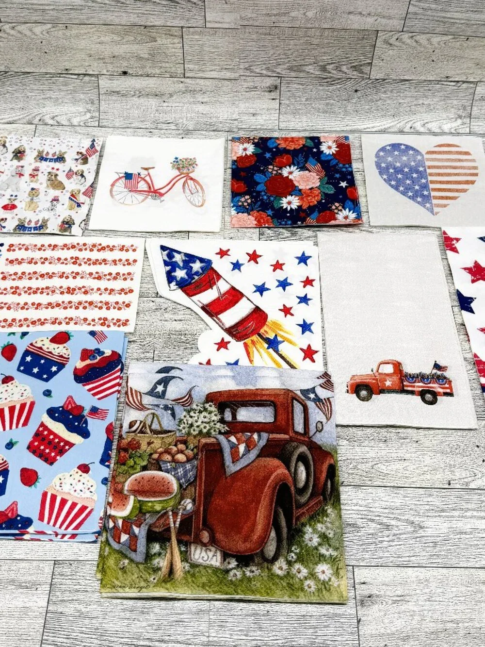 42 Napkins for Crafts/Decoupage - Americana Theme - 21 Napkins (x2)